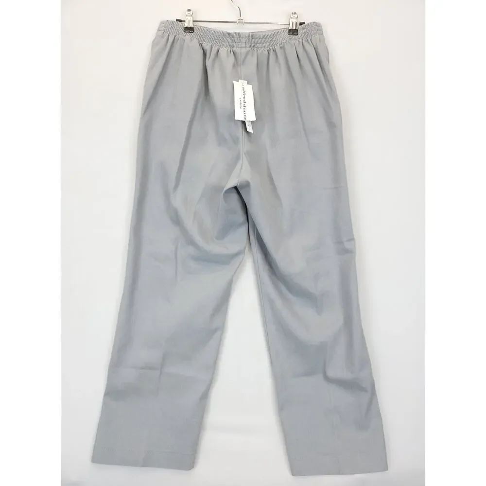 Alfred Dunner Pull-on Pants Proportioned Med Stretch Ramie Blend Women 12P‎ Gray